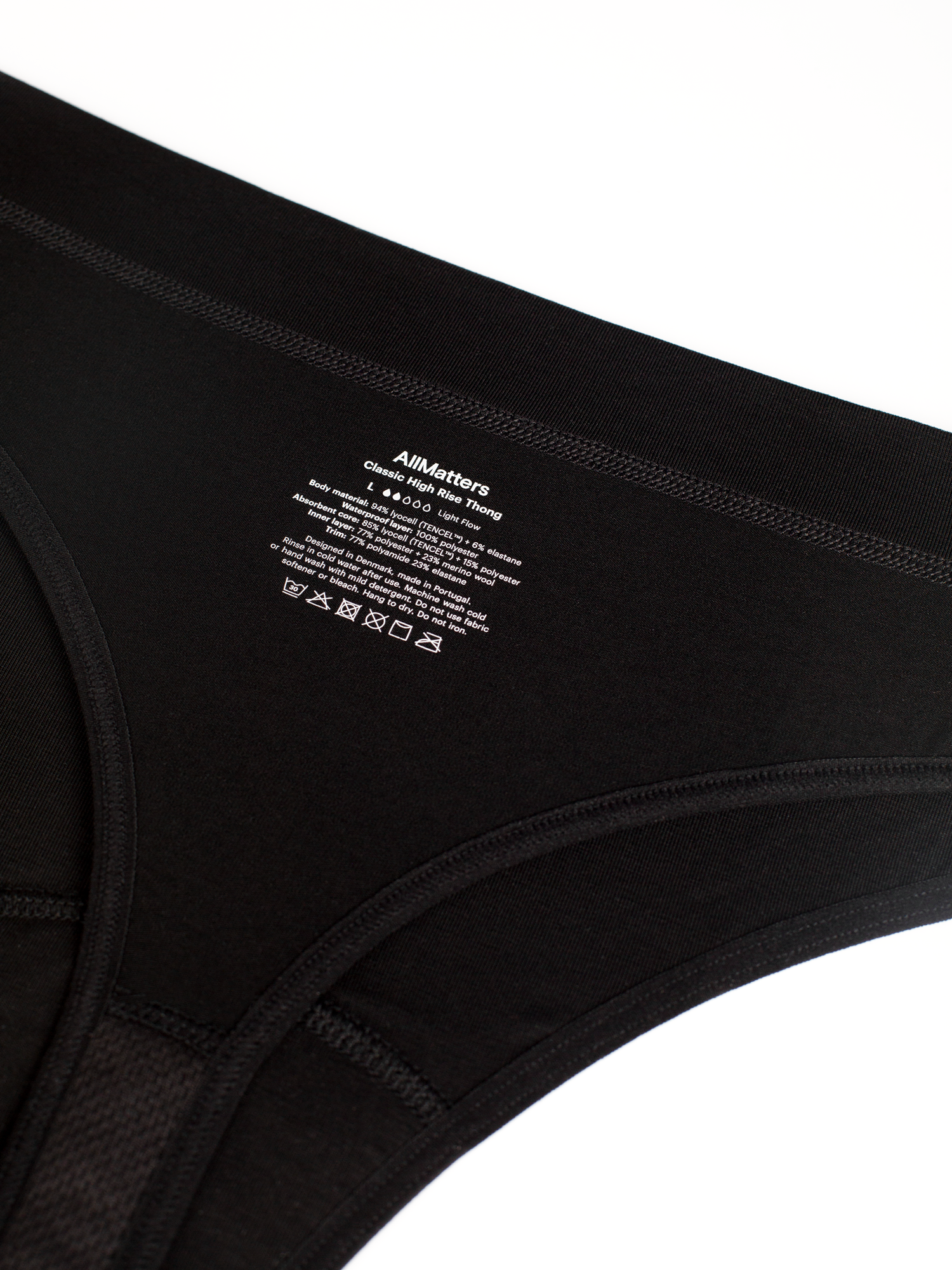 Classic High Rise Thong em Preto