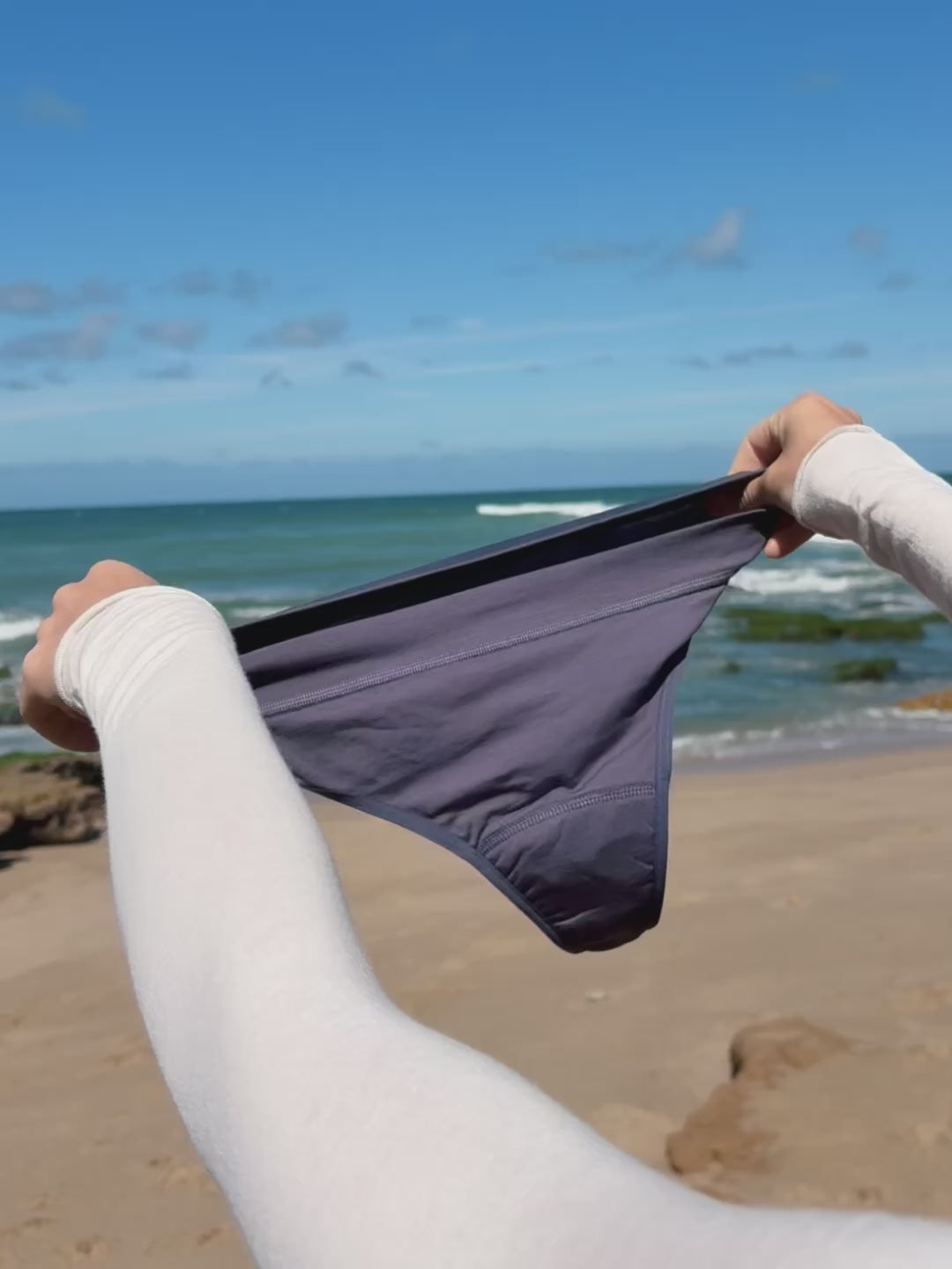 Load video: Classic High Rise Thong in Lavender Grey