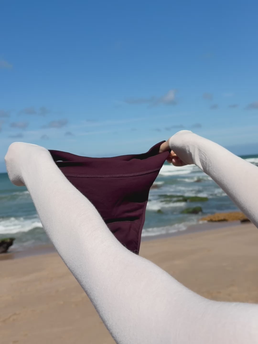 Load video: Classic High Rise Thong in Dark Plum